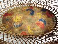 COȘ DE PAȘTE ÎMPLETIT DE PAȘTE PICTAT ÎN SECOLUL AL XIX-LEA OUĂ DE PAȘTE