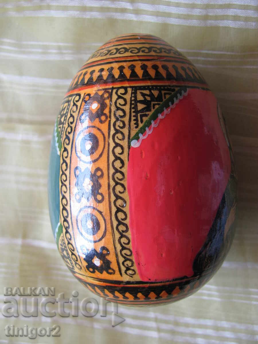 Painted Icon, wooden egg, Virgin Mary, Jesus - 6