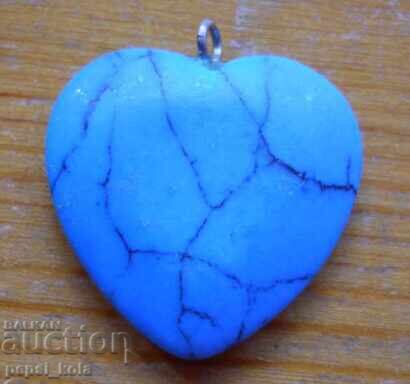 Medalion - inimă de turcoaz