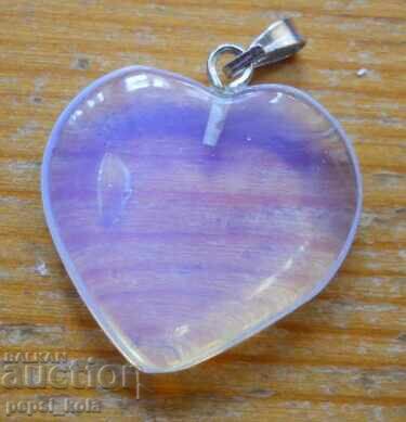 Μετάλλιο - καρδιά από σεληνόλιθο με τιμή 5.00 BGN | € 2.56