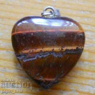 Медальон - сърце от тигрово око
