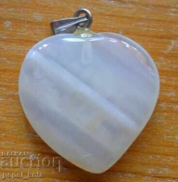 Μετάλλιο - καρδιά από αχάτη