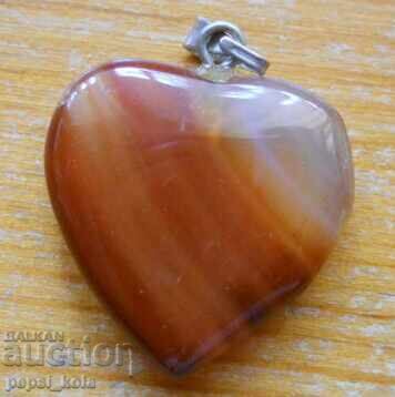 Medalion - inimă de agat