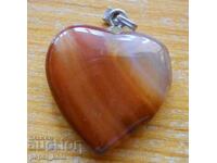 Μετάλλιο - καρδιά από αχάτη