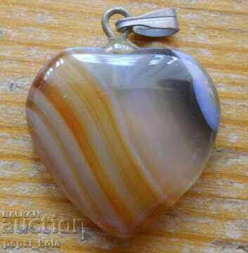 Medalion - inimă de agat