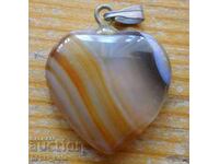 Медальон - сърце от ахат