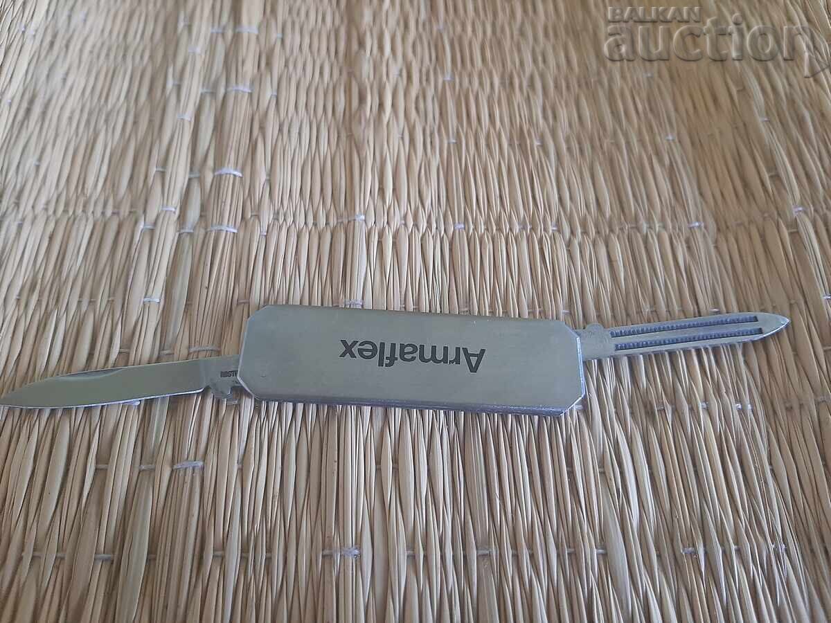 Small metal advertising pocket knife Armaflex knife with price 8.00 BGN | € 4.09