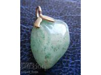 Μεταλλιόν - μενταγιόν από πράσινο αβεντουρίνη