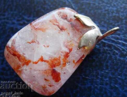 Медальон - висулка от розов авантюрин