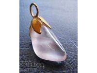 Medalion - pandantiv din cuarț roz