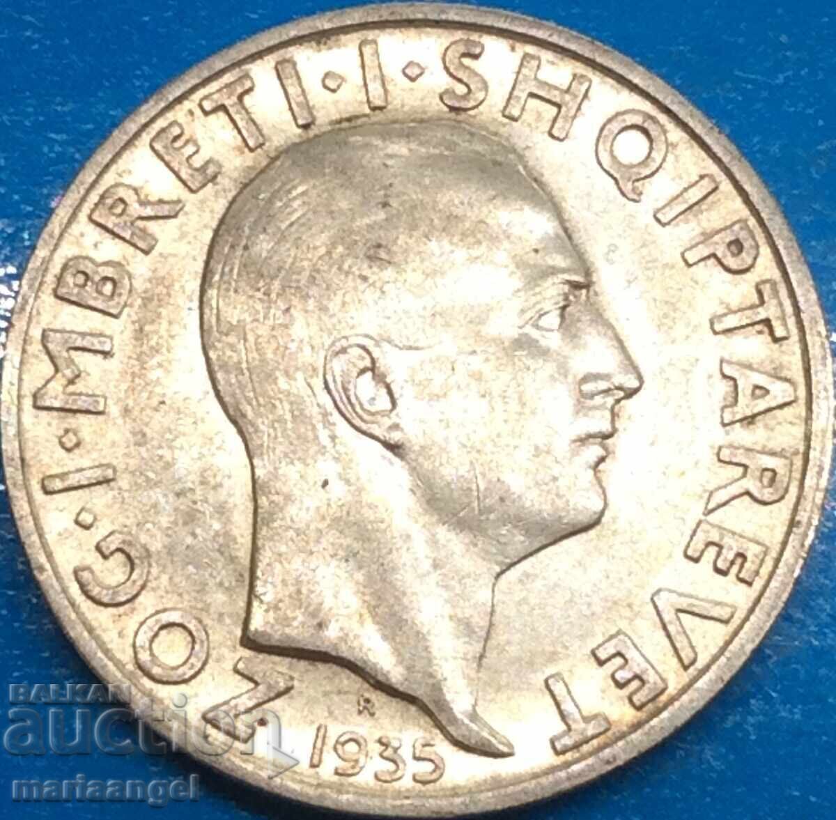 Auction  2 Francs 1935 King Zog I (1926-1939) Albania UNC Patina