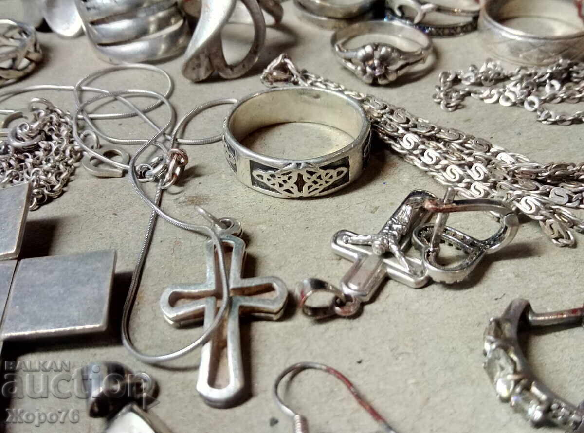 CHRISTMAS SALE Lot SILVER JEWELRY 106g SILVER 925 - 6