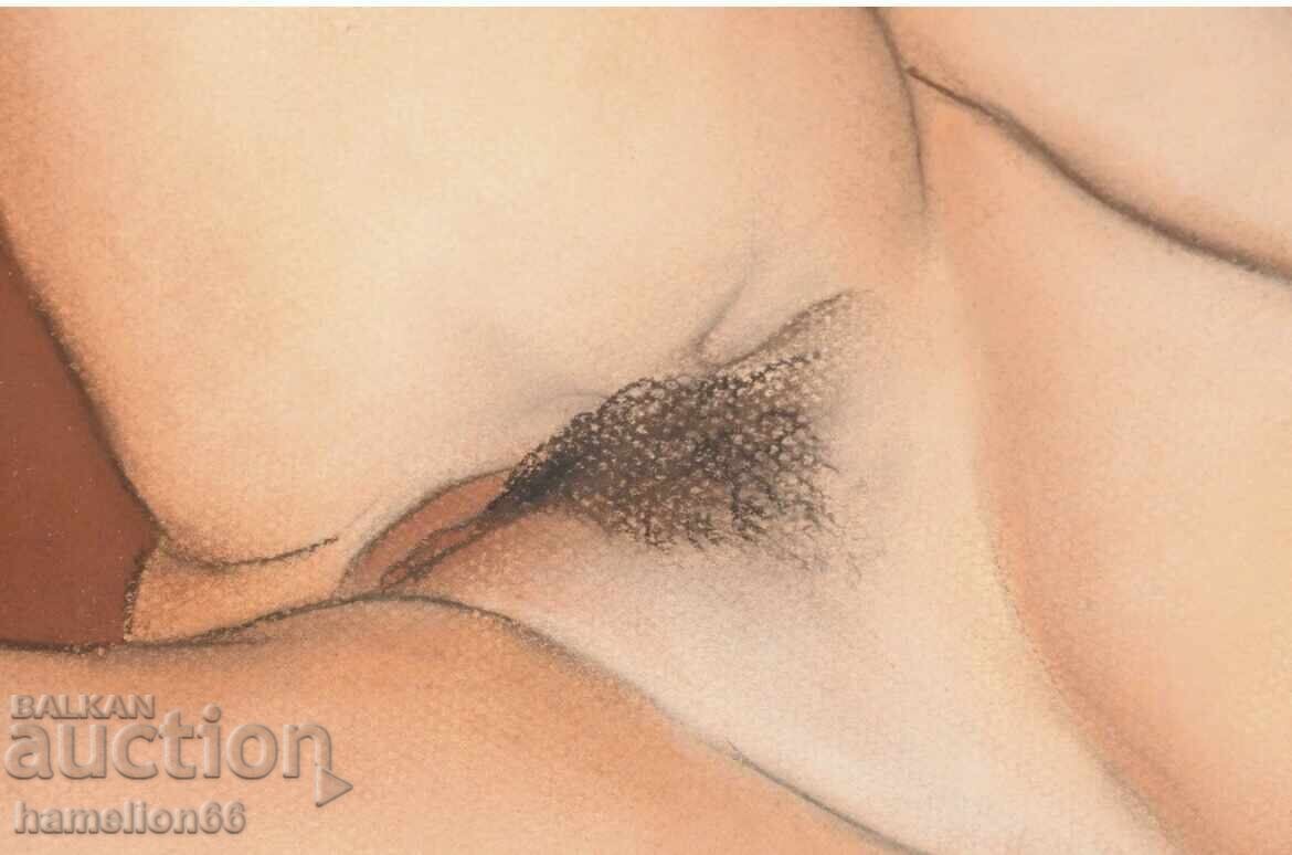 Painting, glass, pastels. Portrait, erotic - 5 Painting, glass, pastels. Portrait, erotic - 5