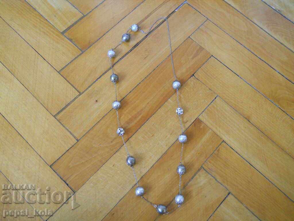 Аукцион Посребрен гердан с перли в обков - Дания