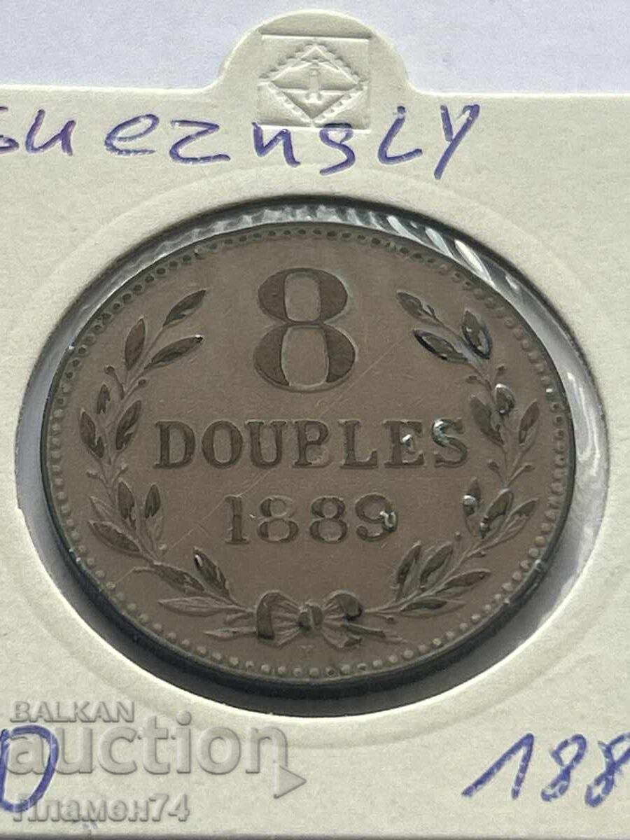 8 διπλά 1889 Γκέρνζι 8 διπλά 1889 Γκέρνζι