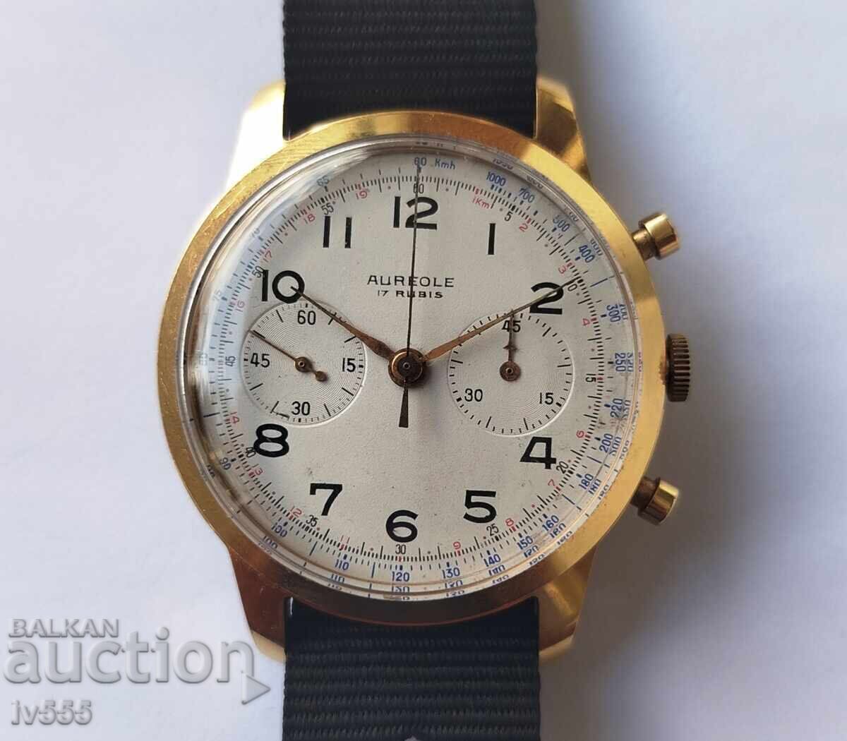 CEAS ELVEȚIAN DE MÂNĂ/CRONOGRAF - AUREOLE 17 RUBIS CEAS ELVEȚIAN DE MÂNĂ/CRONOGRAF - AUREOLE 17 RUBIS