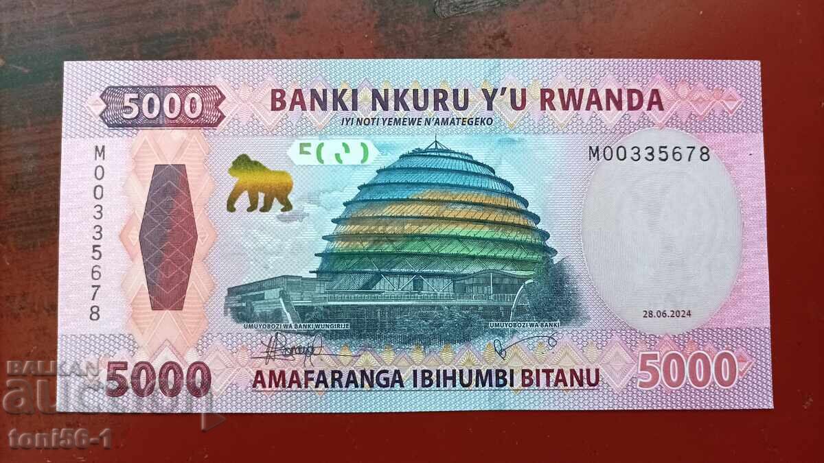 Rwanda 5000 Francs 2024 UNC Rwanda 5000 Francs 2024 UNC