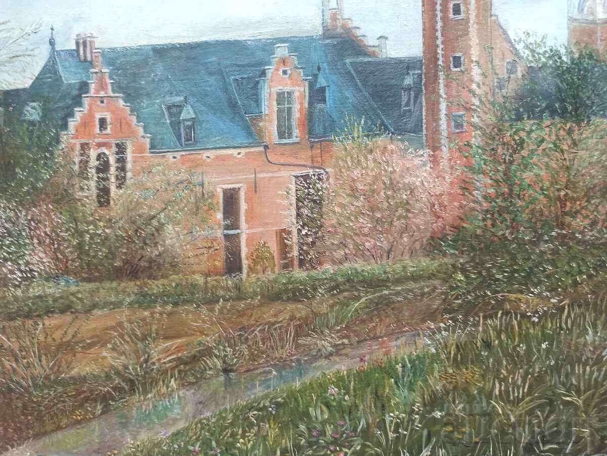 A beautiful old original oil painting in a baroque frame with price 60.00 BGN | € 30.68 A beautiful old original oil painting in a baroque frame with price 60.00 BGN | € 30.68