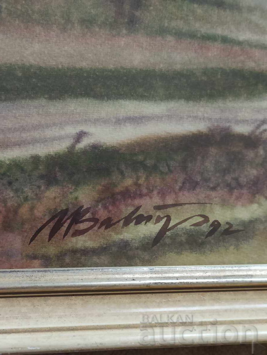 Auction  Huge beautiful watercolor, signed