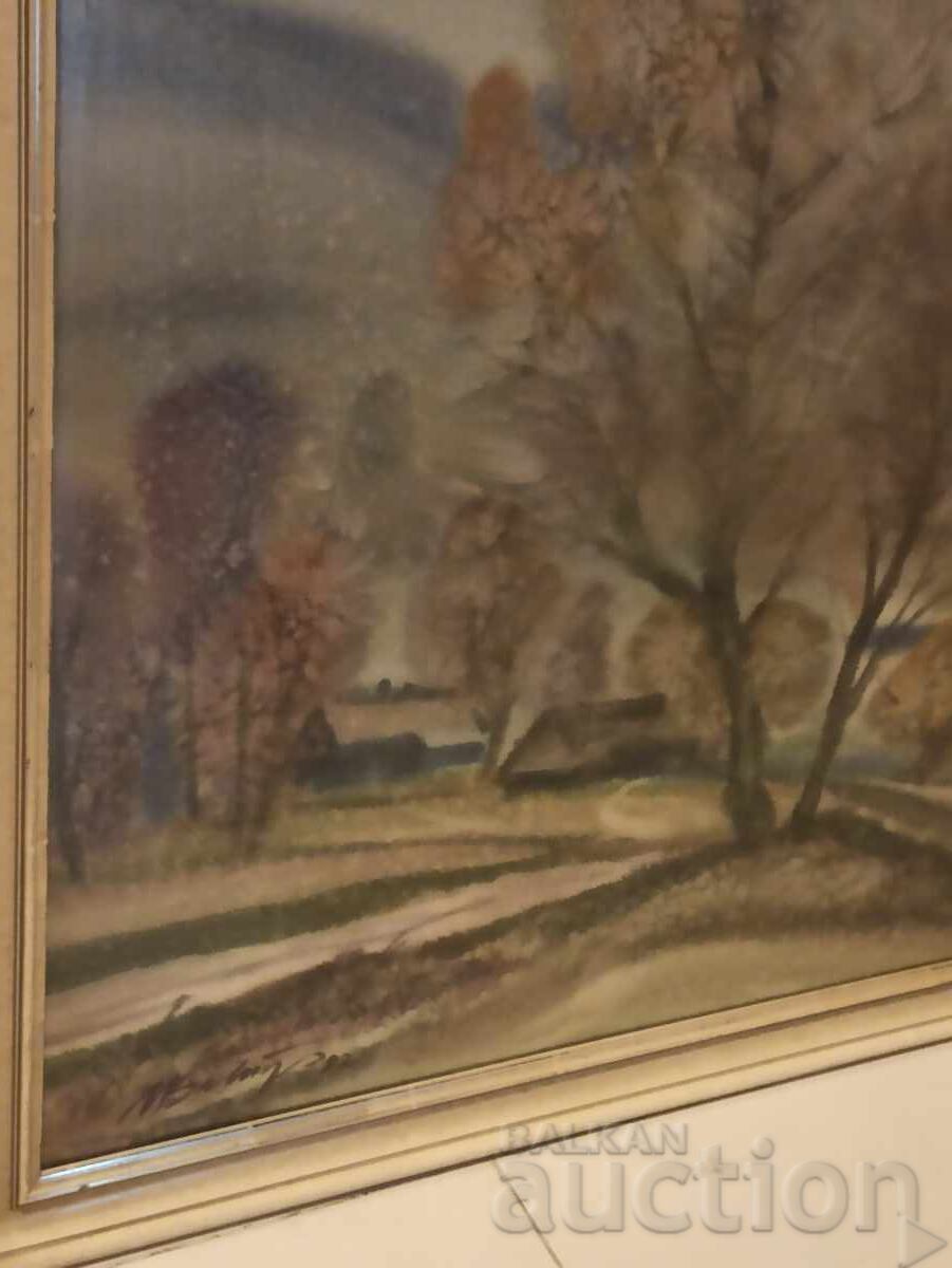 Huge beautiful watercolor, signed - 5