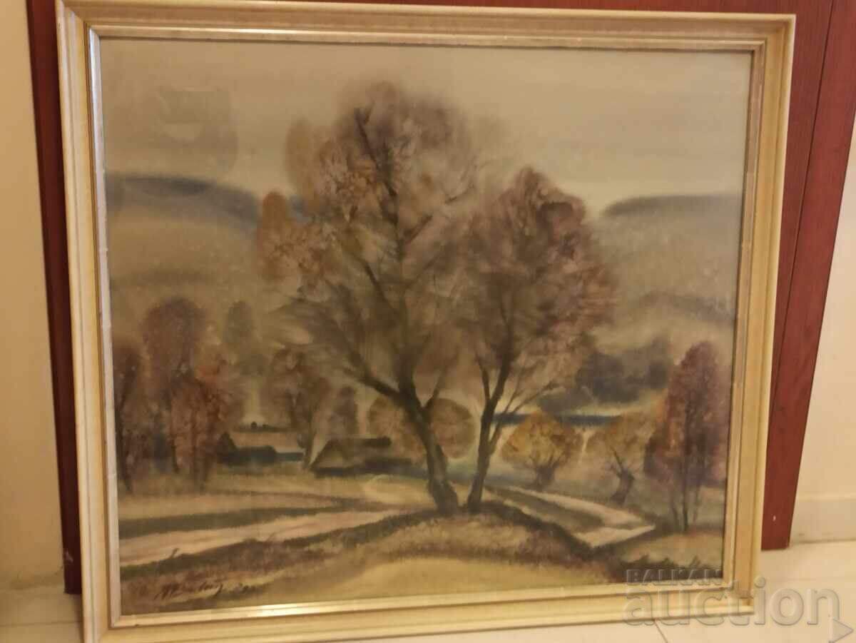 Huge beautiful watercolor, signed