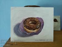 Oil painting - Still life - Doughnut - Anton Yordanov