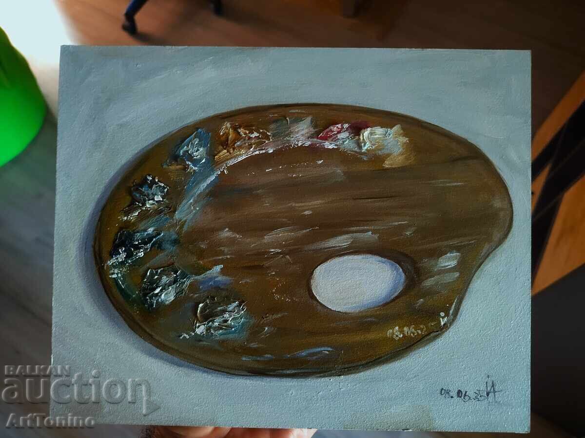 Ελαιογραφία - Νεκρή φύση-Παλίτρα ζωγράφου -Α. Ιορδάνωφ με τιμή 49.90 BGN | € 25.51