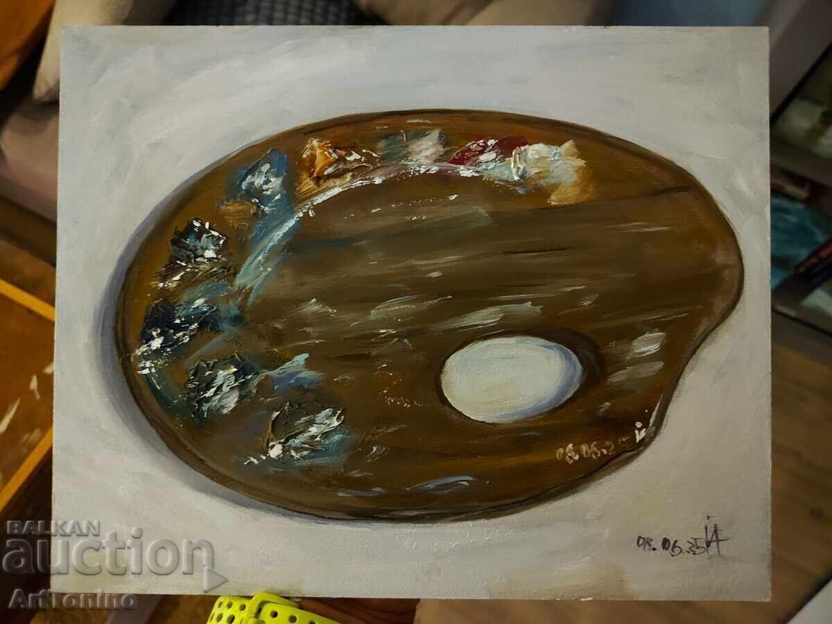 Delivery of Oil painting - Still life-Palette by artist - A. Yordanov