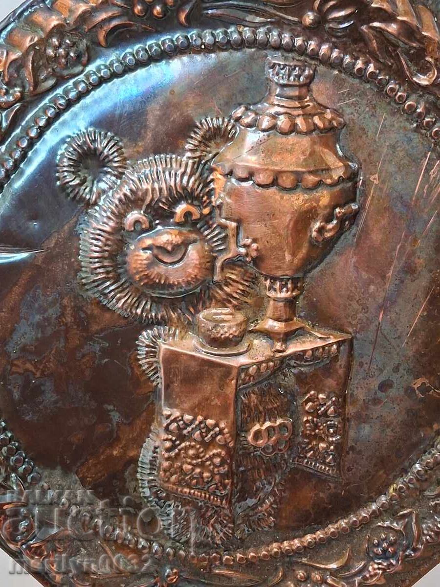 Επετειακό χάλκινο πάνελ αρκουδάκι Μίσα Ολυμπιάδα '80 ΕΣΣΔ - 6