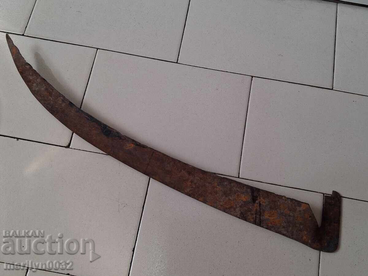 Стара ръчно кована коса за косене, ковано желязо - 5