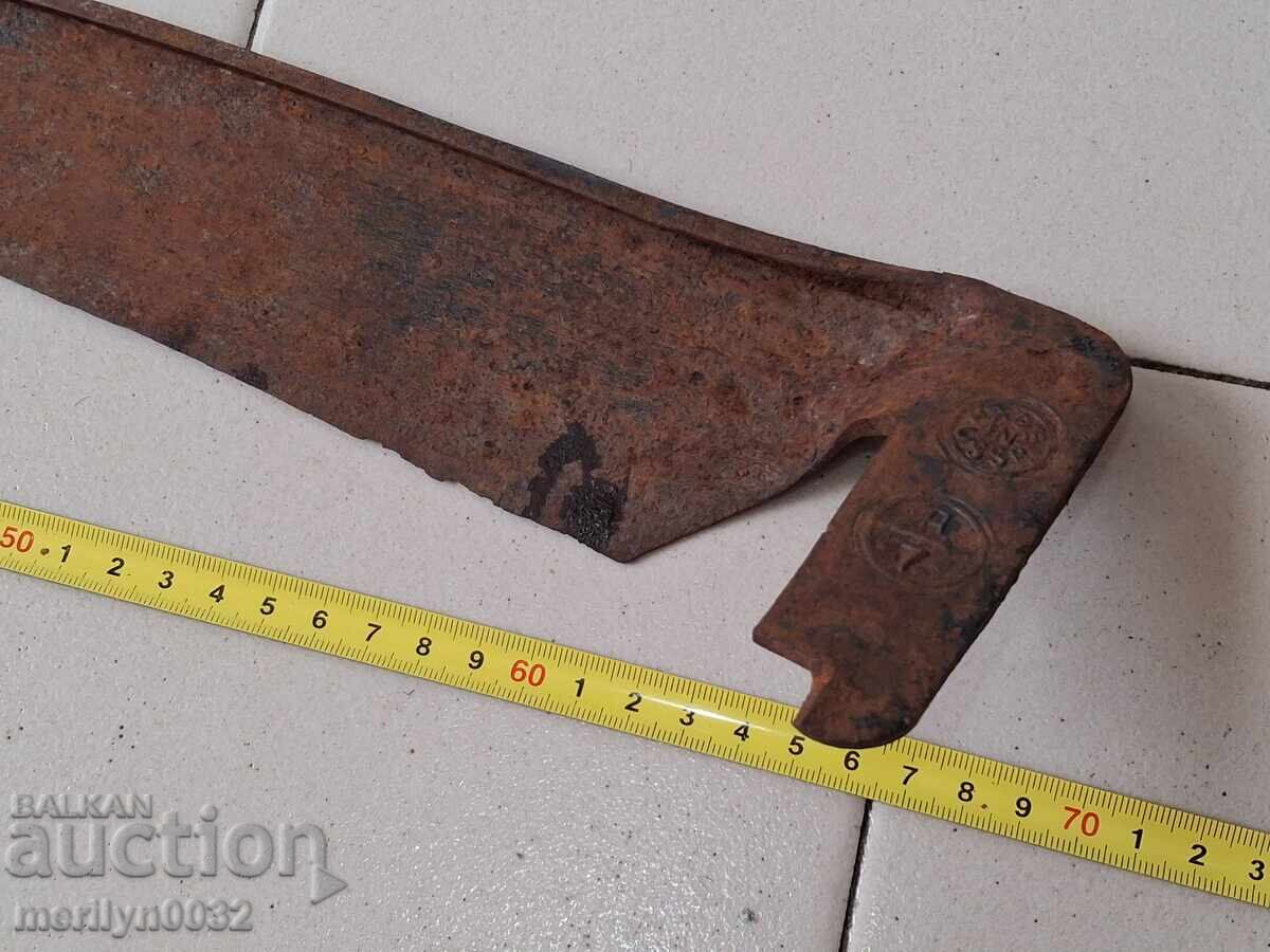 Стара ръчно кована коса за косене, ковано желязо - 6