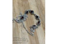 Colier de damă din argint cu granate naturale