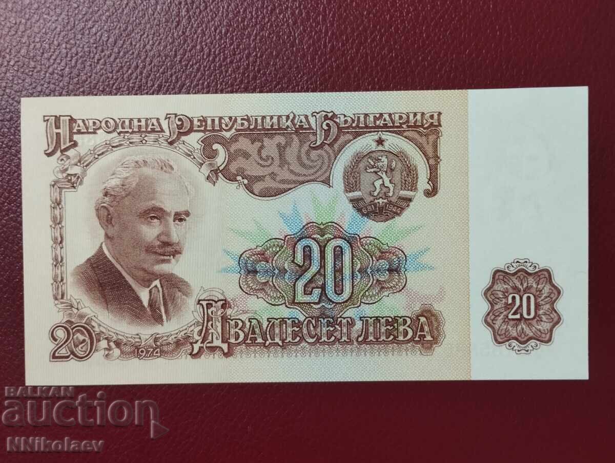 Auction  Bulgaria 20 BGN 1974. UNC