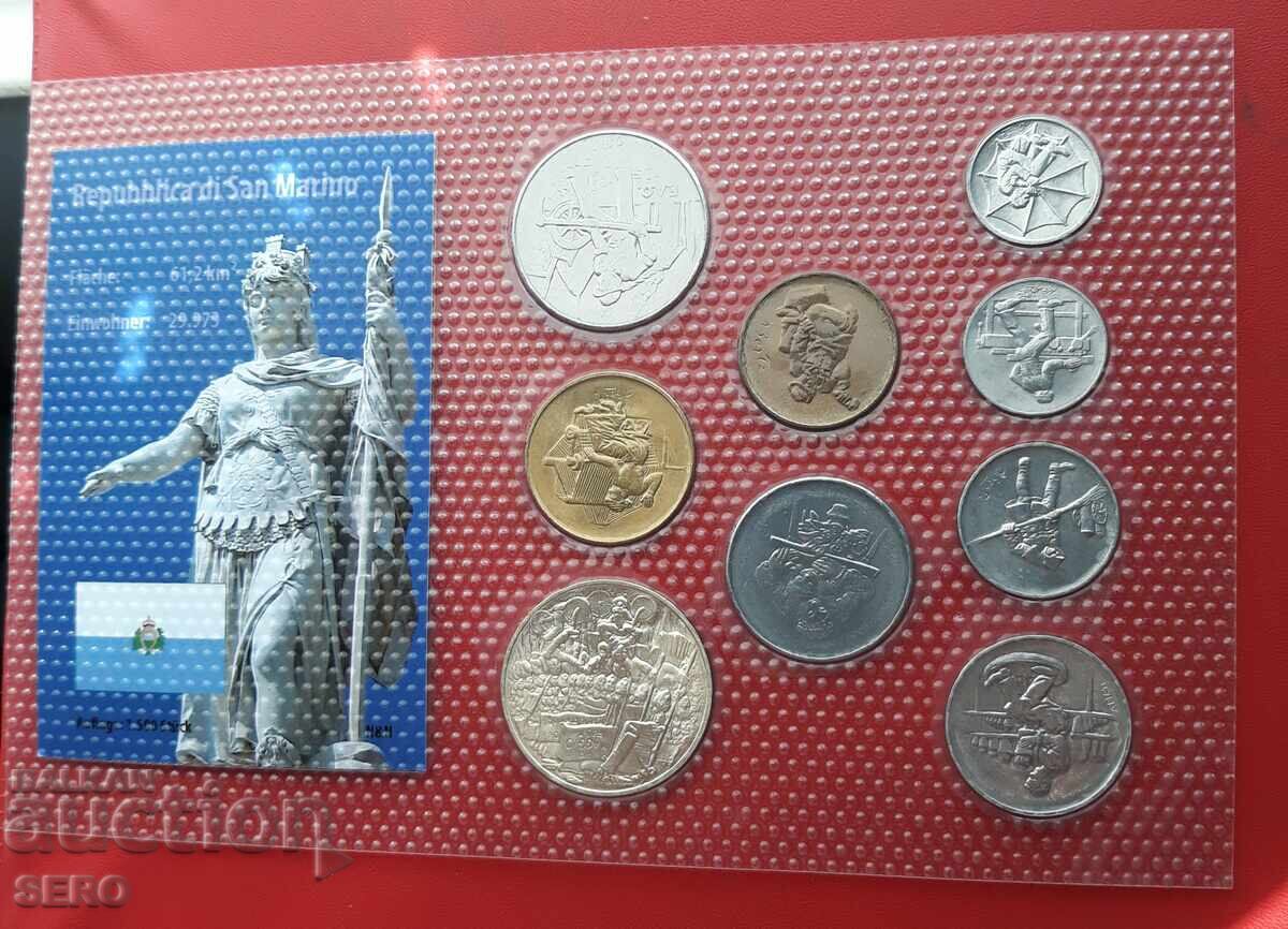 Παράδοση Σαν Μαρίνο - ΣΕΤ 1978 από 9 νομίσματα - 500 λίρες είναι ασημένιες