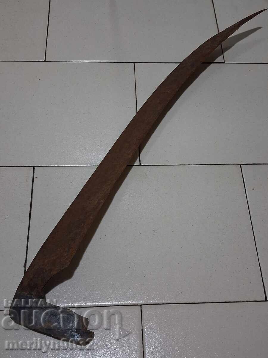 Old hand-forged scythe for mowing Number 5 wrought iron - 5