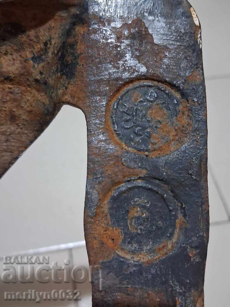 Old hand-forged scythe for mowing Number 5 wrought iron - 6