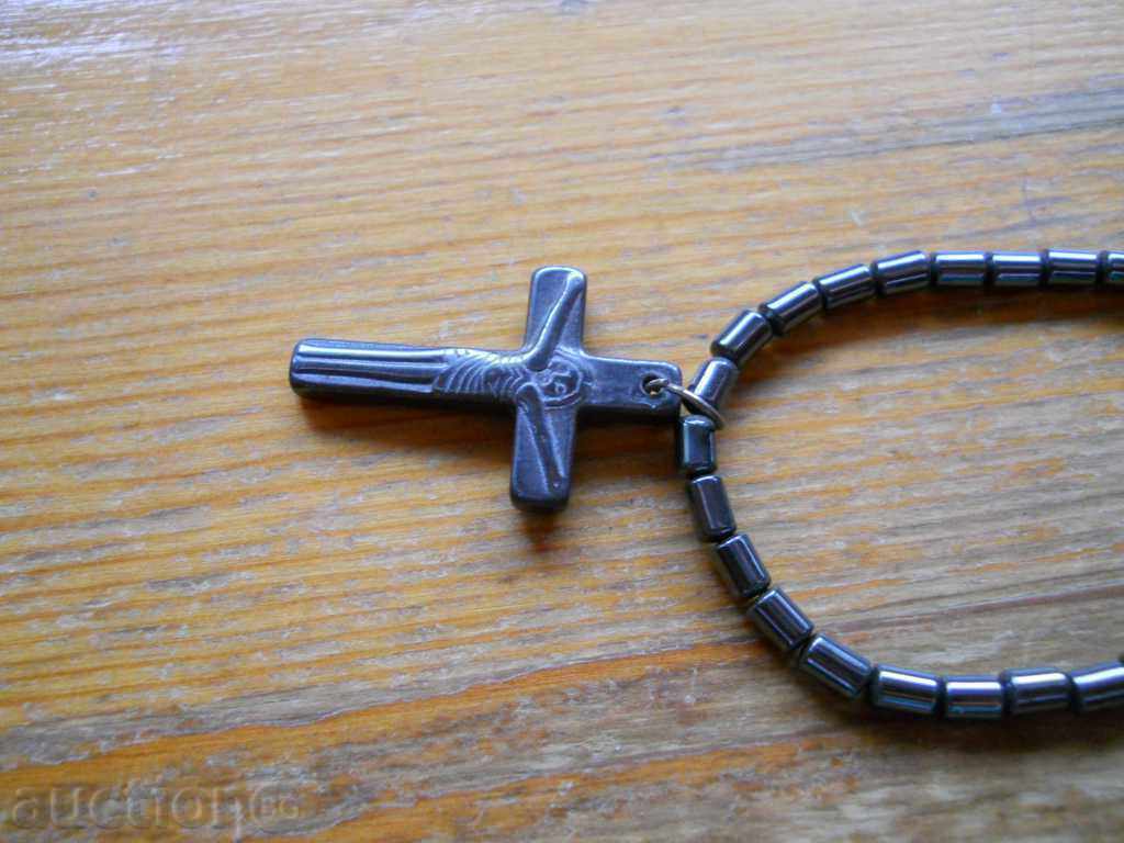 Pendant with cross - hematite with price 7.00 BGN | € 3.58