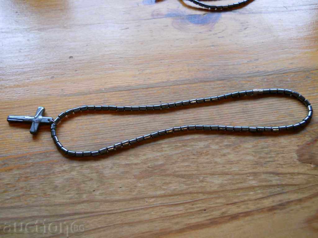 Pendant with cross - hematite