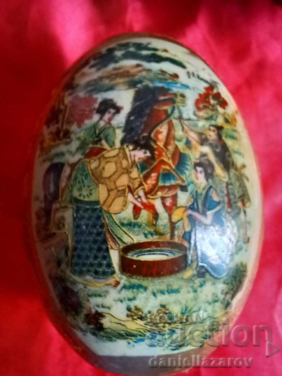 Auction  SATSUMA Old Hand-Painted Porcelain EGG