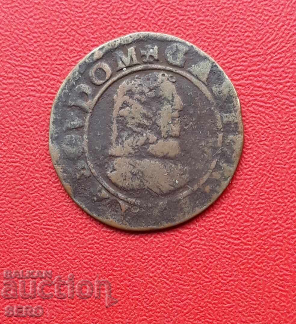 Franța-Burgundia-Dombes-Gaston de Orleans-două tornese Franța-Burgundia-Dombes-Gaston de Orleans-două tornese