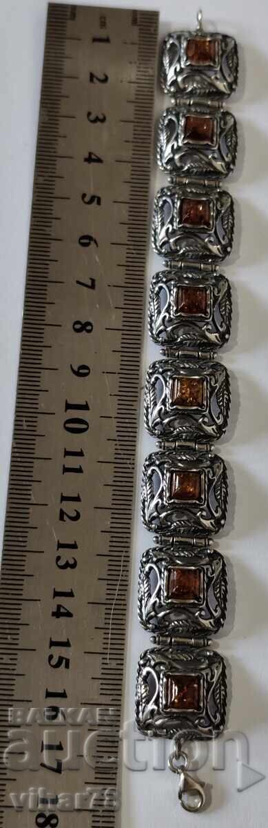 silver bracelet with amber - 5 silver bracelet with amber - 5