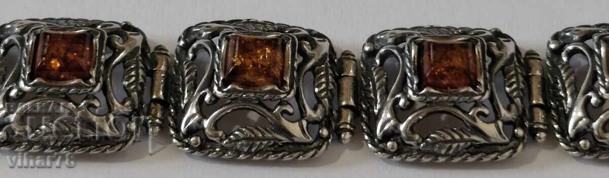 silver bracelet with amber - 7 silver bracelet with amber - 7