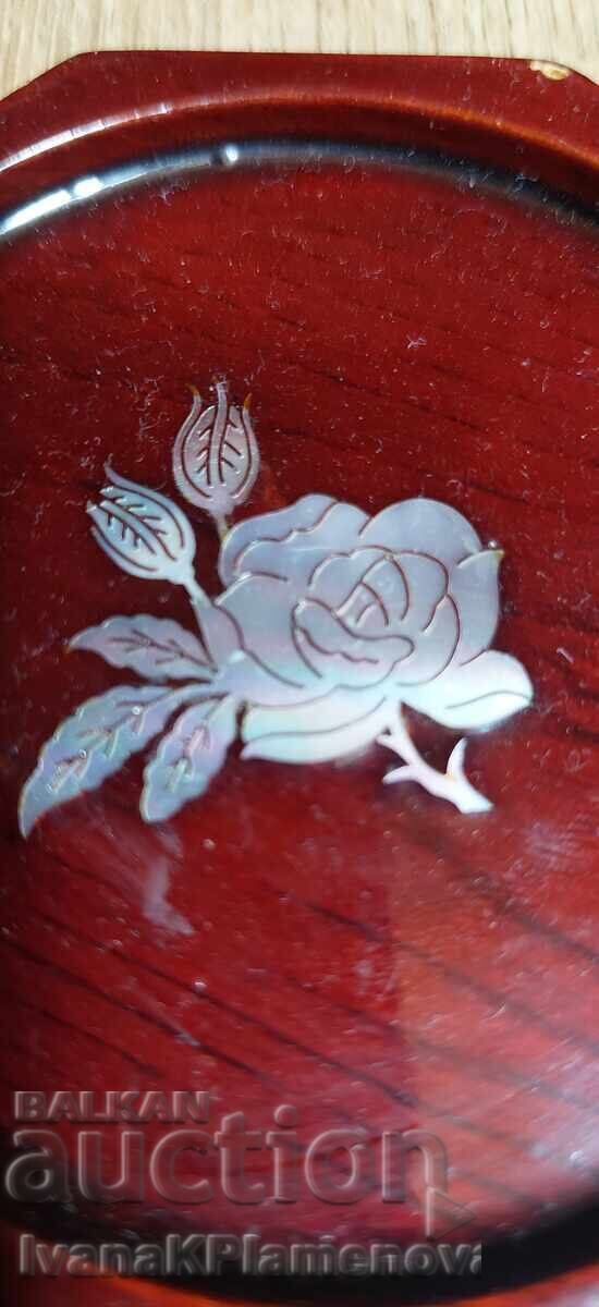 Wooden coasters inlaid with mother-of-pearl for connoisseurs - 6