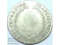 20 Kreuzer 1818 Austria B - Kremnitz Hungary silver