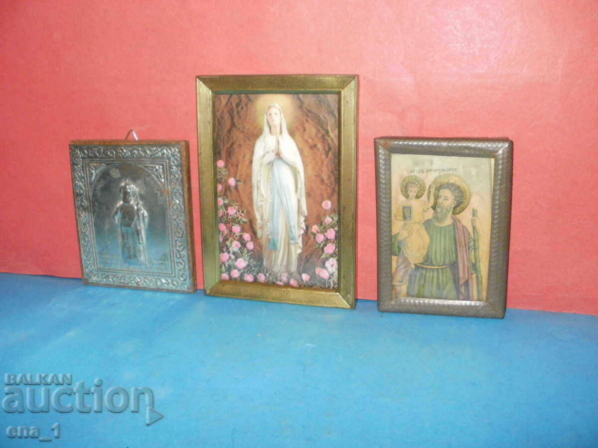 Лот от 3 иконки с различни изображения на светци - 5