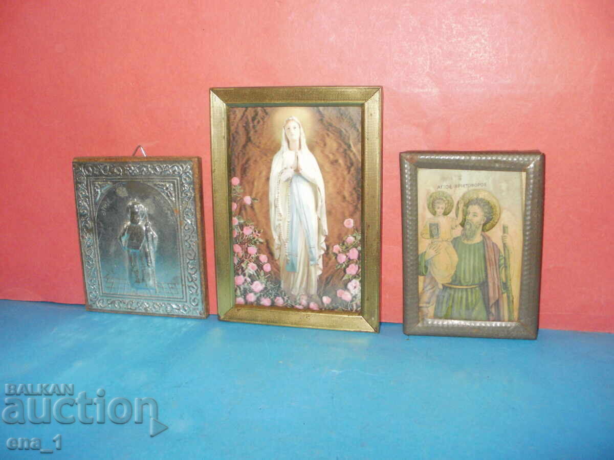 Лот от 3 иконки с различни изображения на светци - 6