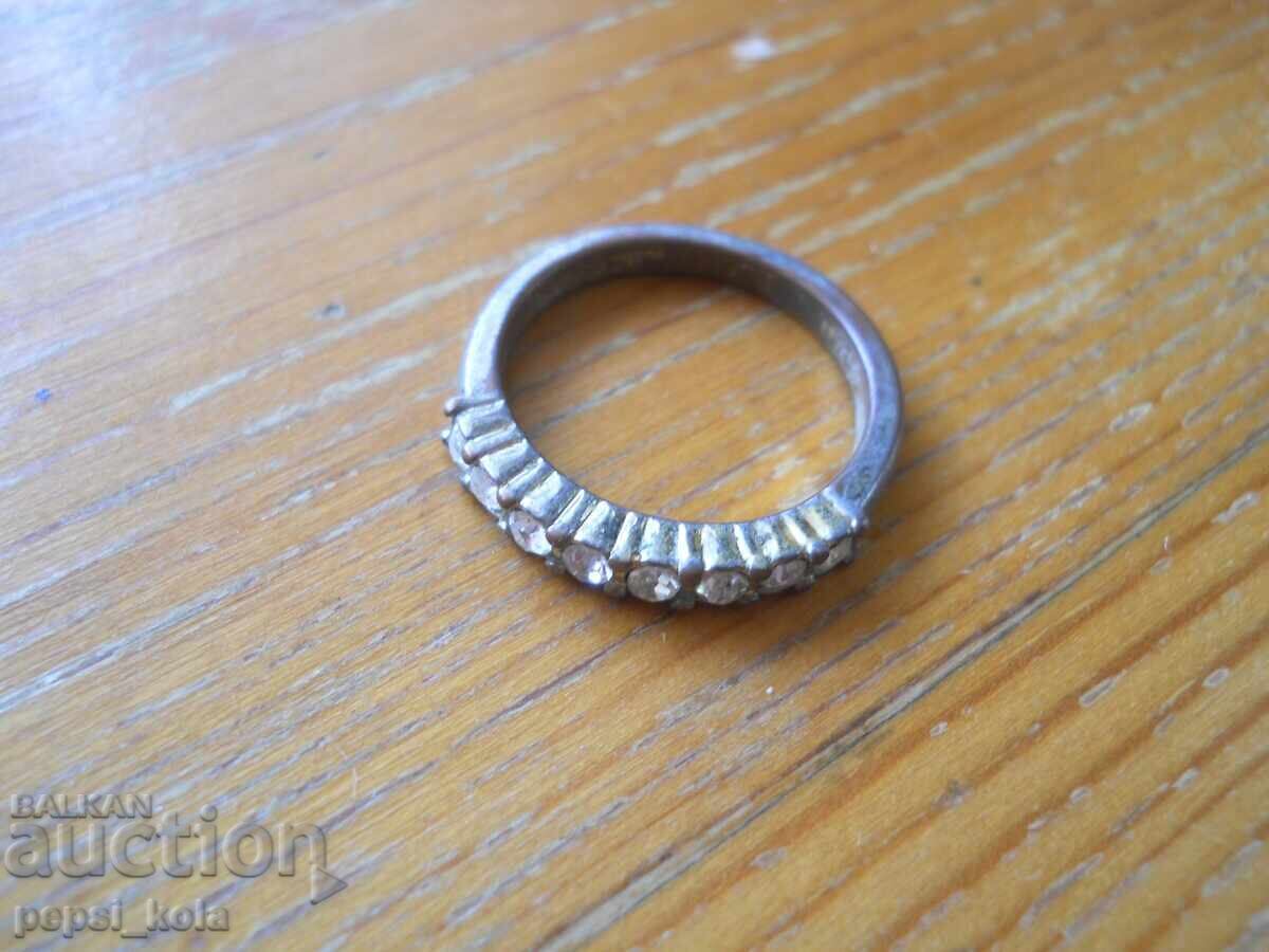 Old metal women's ring with crystals with price 1.00 BGN | € 0.51