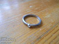 Σταχτένιο μεταλλικό γυναικείο δαχτυλίδι με πέτρα