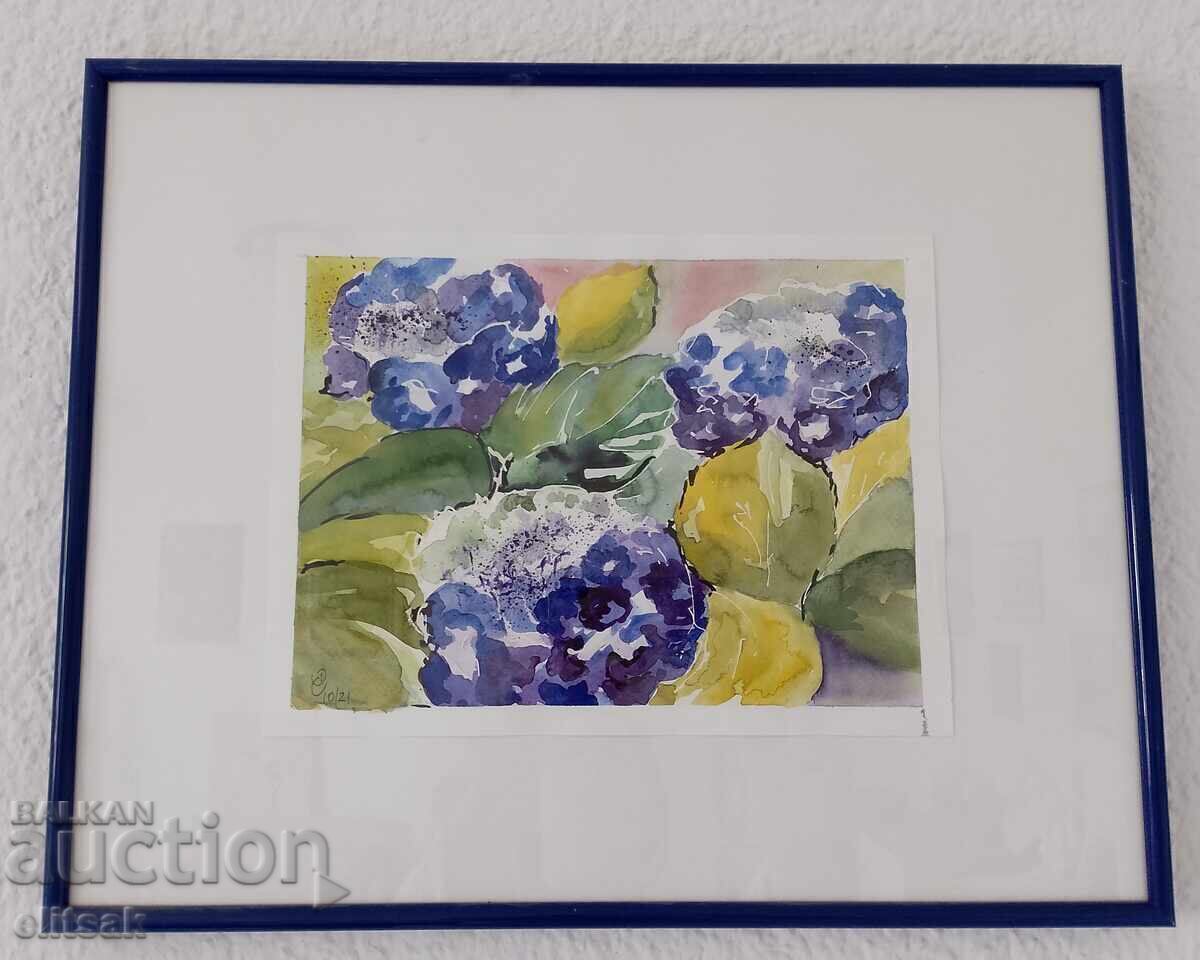 Картина - акварел - Цветя