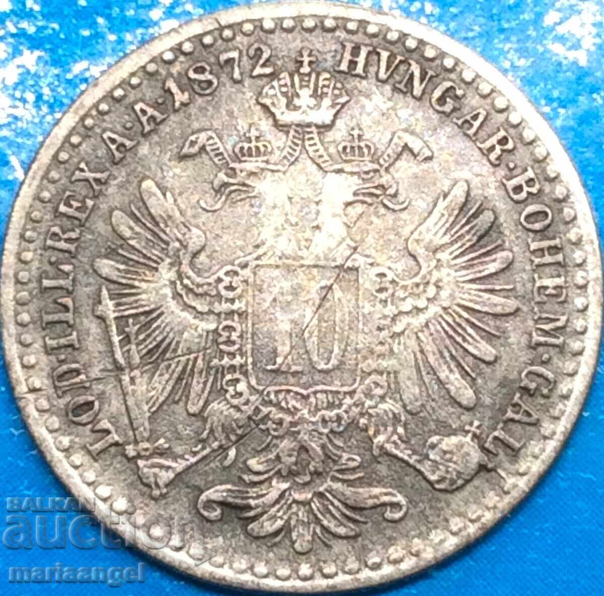 10 кройцера 1872 Австрия Франц Йозеф сребро с цена 12.01 лв. | € 6.14 10 кройцера 1872 Австрия Франц Йозеф сребро с цена 12.01 лв. | € 6.14